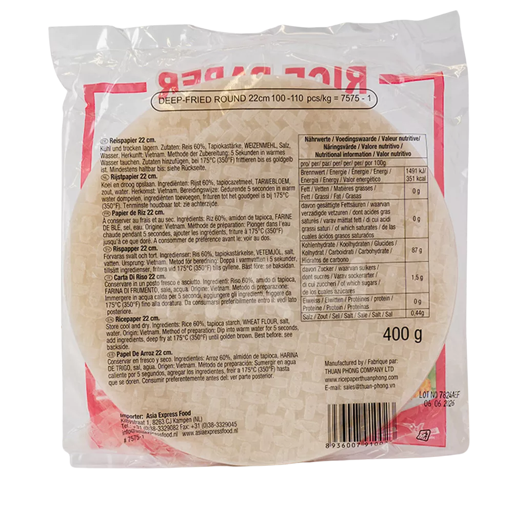 BAMBOO TREE Rice Paper For Frying 22CM, 400G