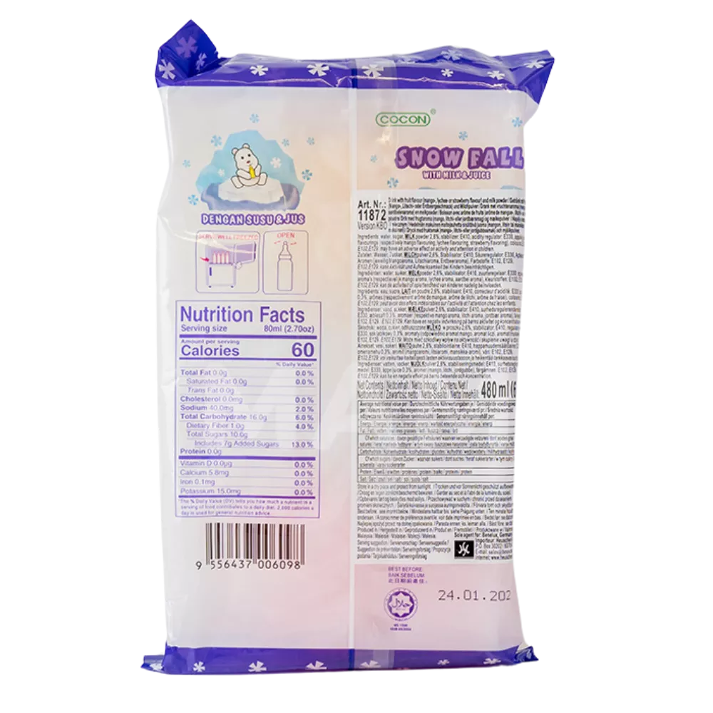 COCON Drinks Snowfall Milk & Juice Pk 480ML
