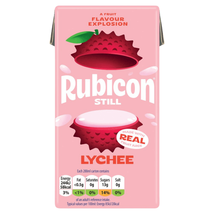 RUBICON lychee juice still tetrapak 288ml