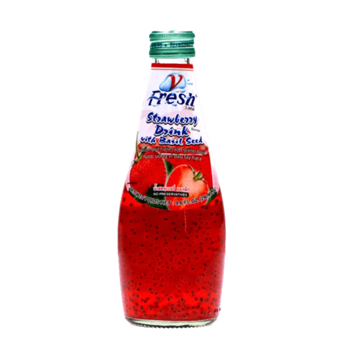 VFRESH Getränk Erdbeere Mit Basilikumsamen 290ml