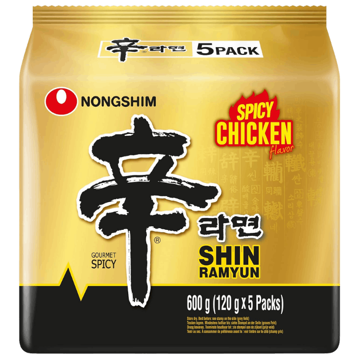 NONGSHIM Shin Ramyun Chicken Scharfe Instant Nudeln 5x120g