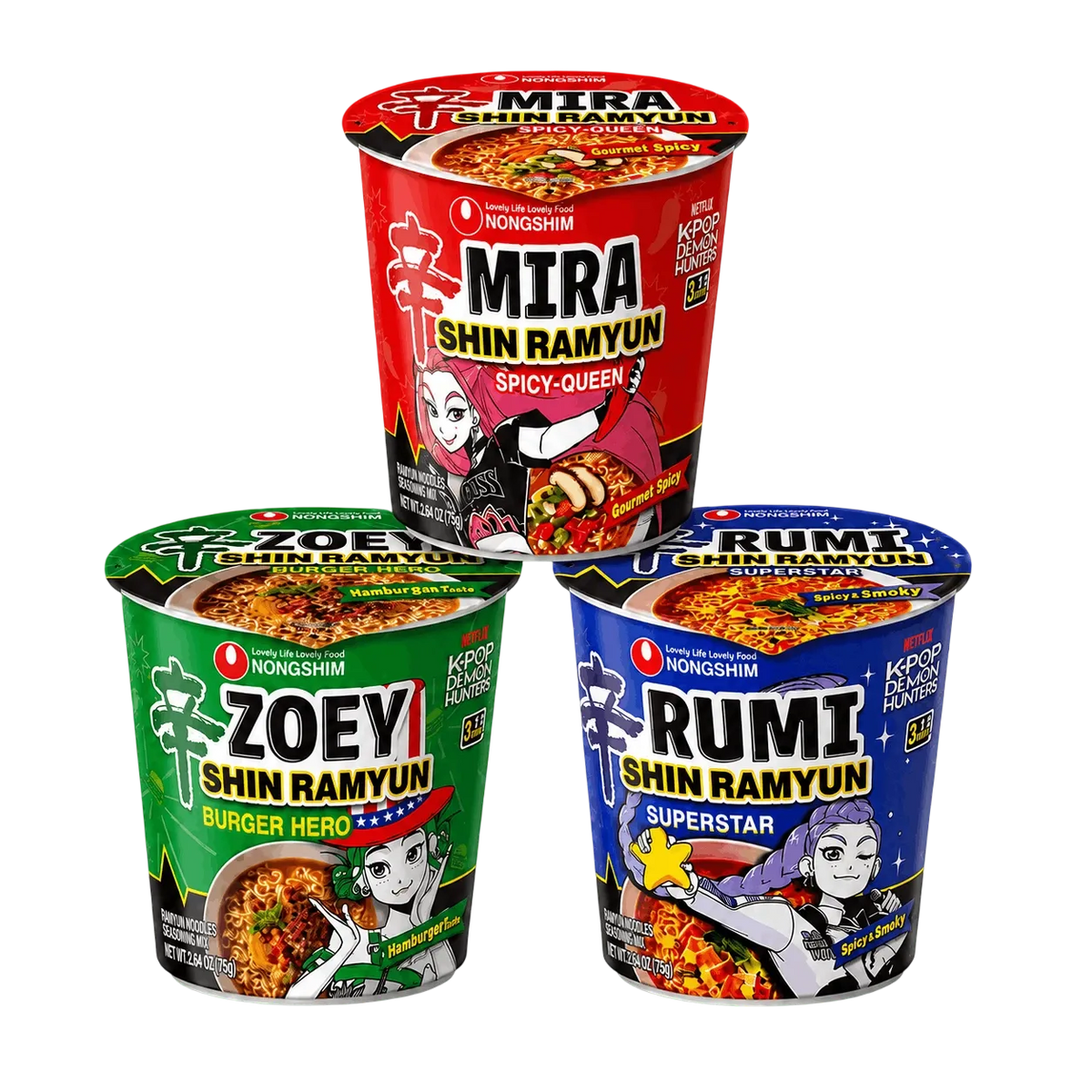 NONGSHIM Shin Ramyun Demon Hunters Cup Mix 3x68 g Limited Edition
