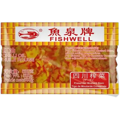 FISH WELL Pickled Mustard Cabbage Chilli Oil 500G