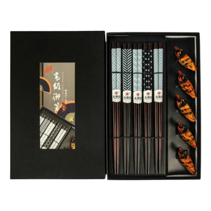 Golden Turtle Chopsticks Set Ducks Gray 5P.