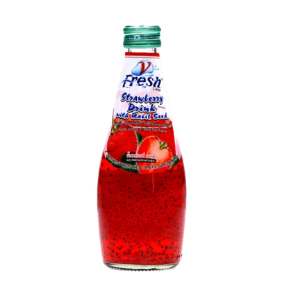 VFRESH Getränk Erdbeere Mit Basilikumsamen 290ml