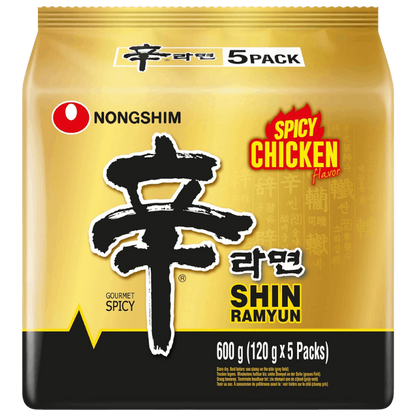 NONGSHIM Shin Ramyun Chicken Scharfe Instant Nudeln 5x120g