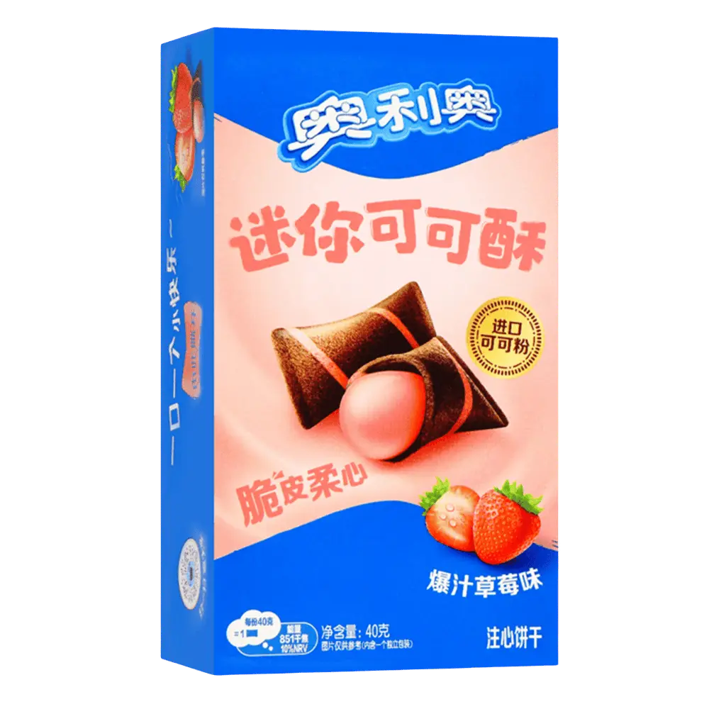 OREO Mini Cocoa Crisp Erdbeere 40g