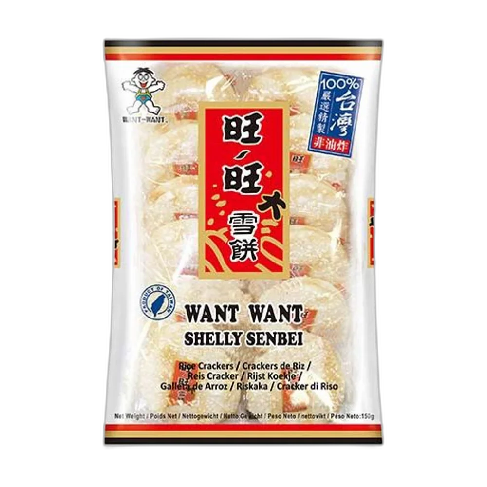 WANT WANT Shelly Senbei Crackers (round-white) 150G