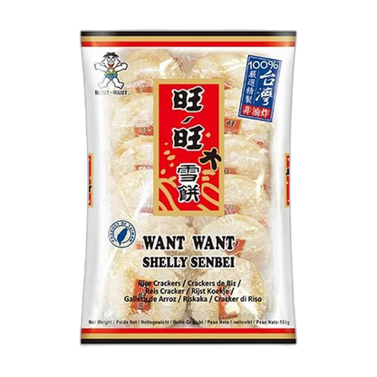 WANT WANT Shelly Senbei Crackers (round-white) 150G